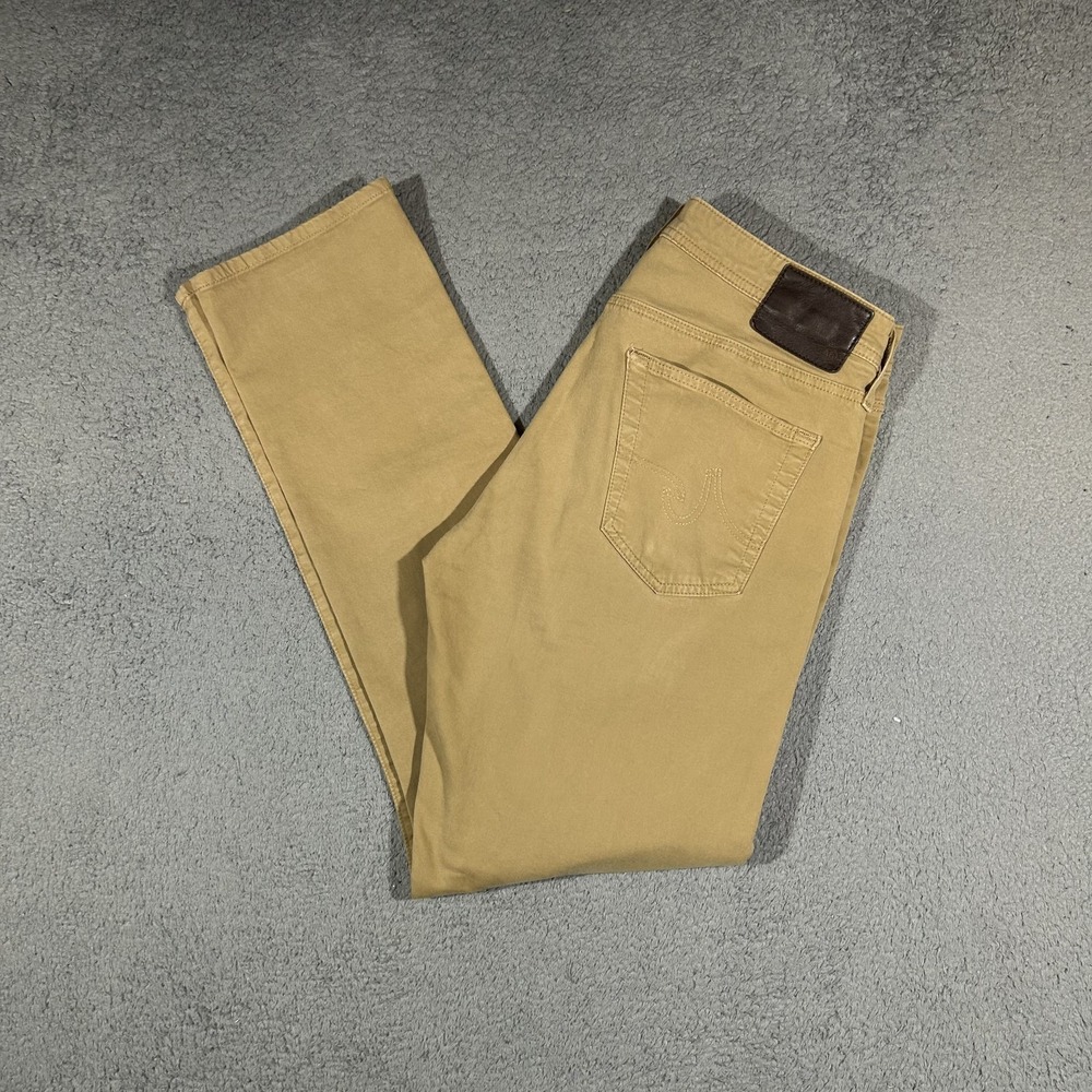 AG Adriano Goldschmied Men's 32X32 The Everett Slim Straight Brown Pants #3700